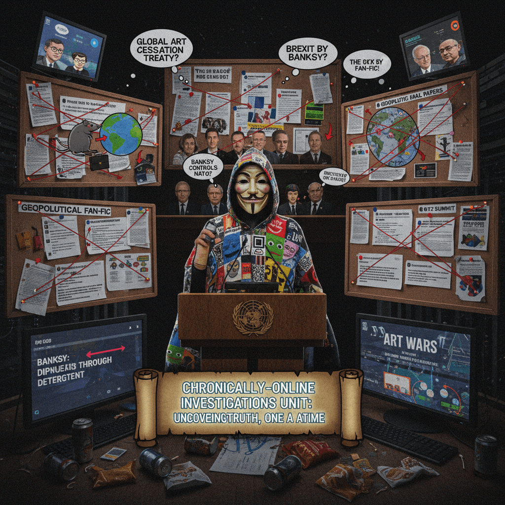 Banksy definitely paused his career for international politics