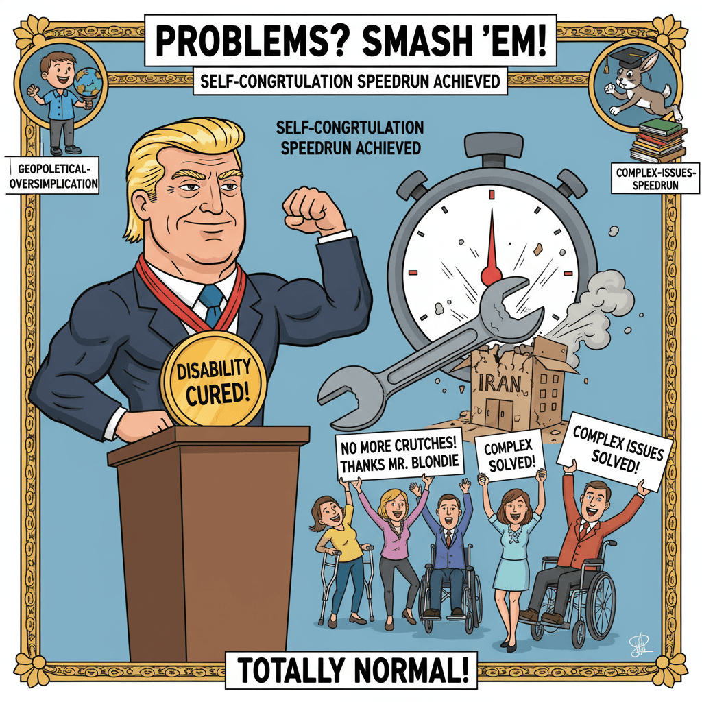 one guy solved disability by being mean to iran, very normal