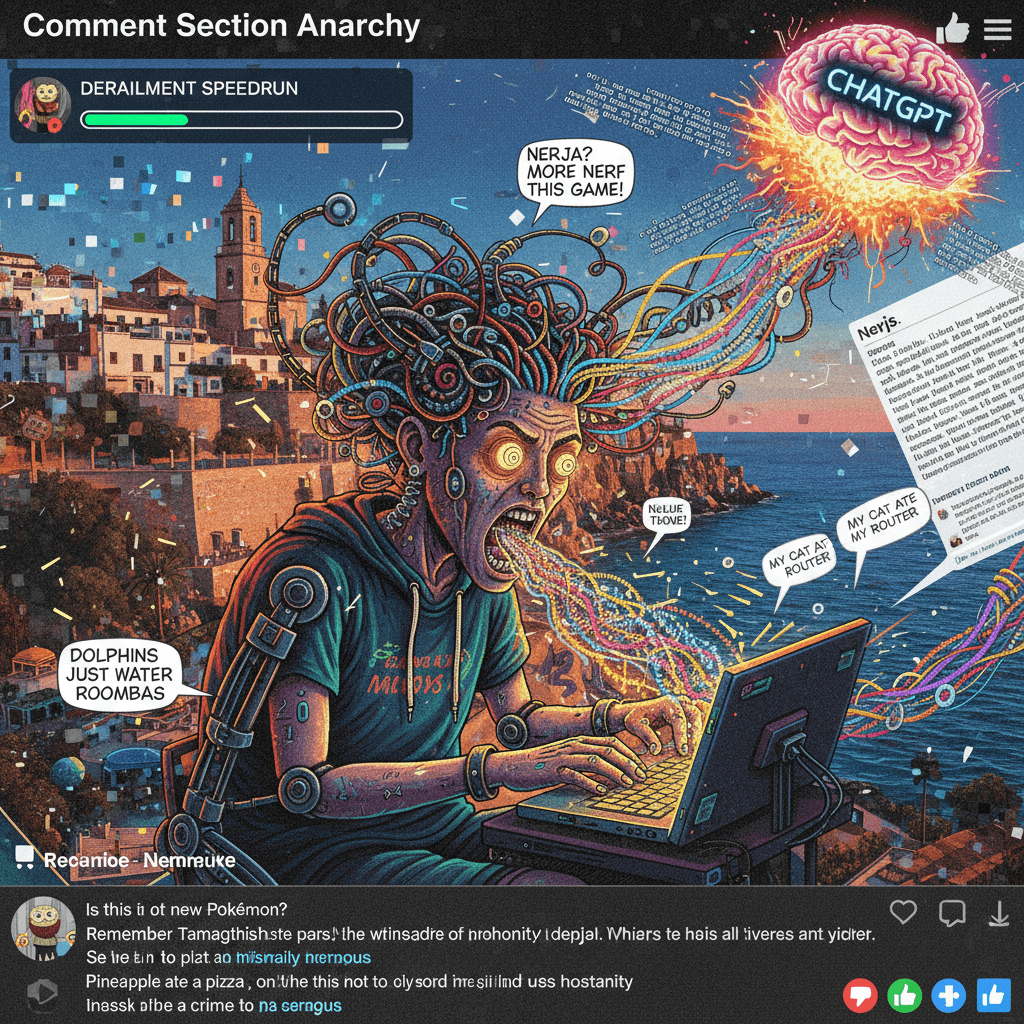 unhinged commenter derails nerja article with random chatgpt energy