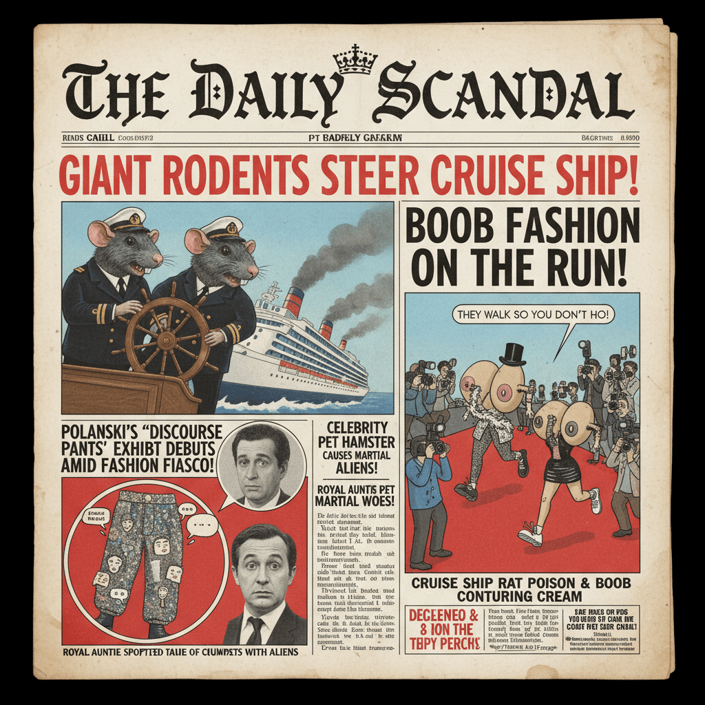 Cruise ship rats, Polanski discourse & boob fashion takes walk so you don't have to