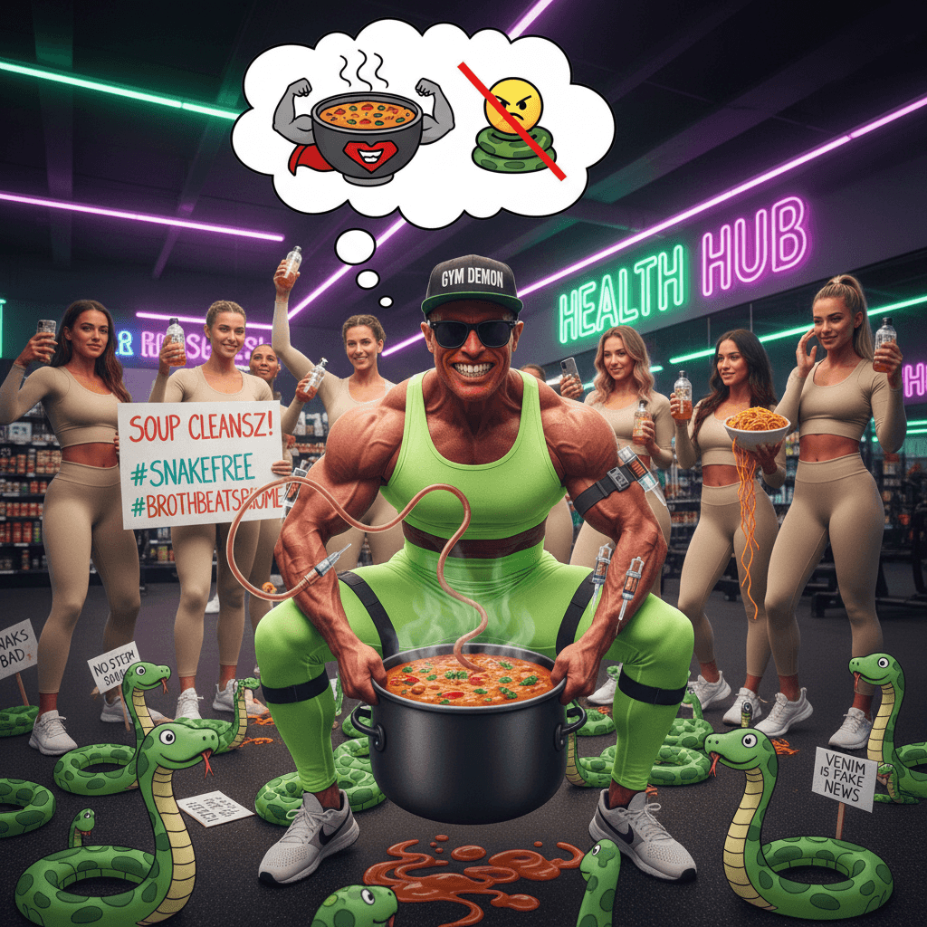 Minestrone medication hits different when you're protesting snakes