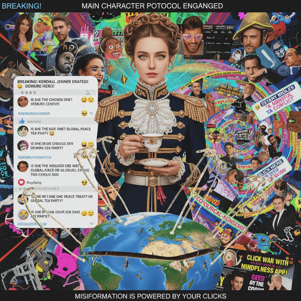 Girl gets drafted into international conflict (very demure, very mindful)