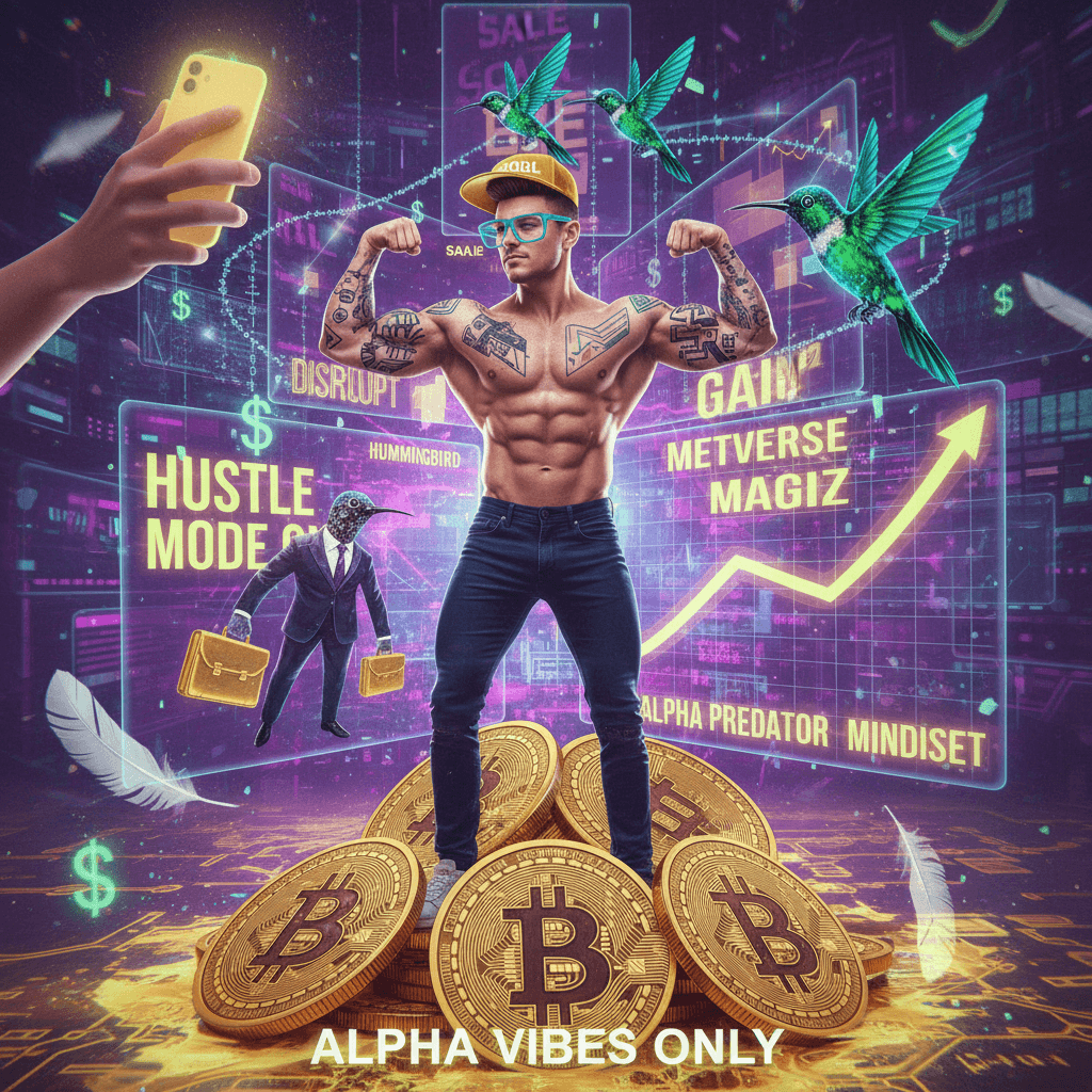 hummingbird hustle meets crypto bro energy; feathers not included