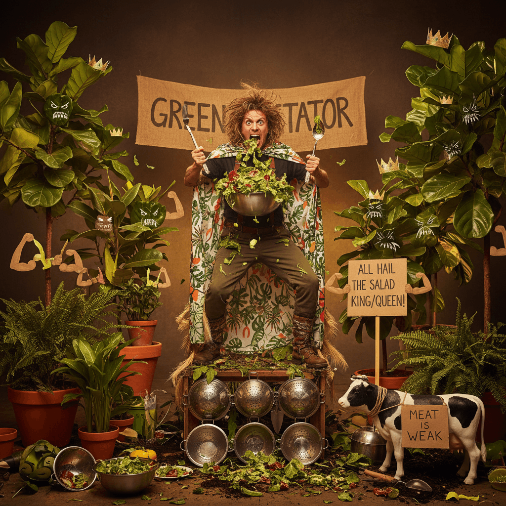 Asserting plant dominance through aggressive salad consumption