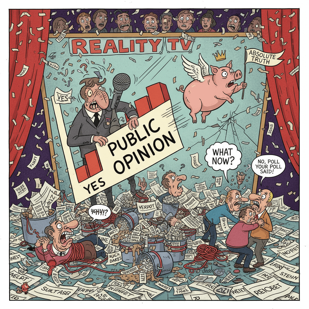 poll says thing, therefore thing is definitely happening now