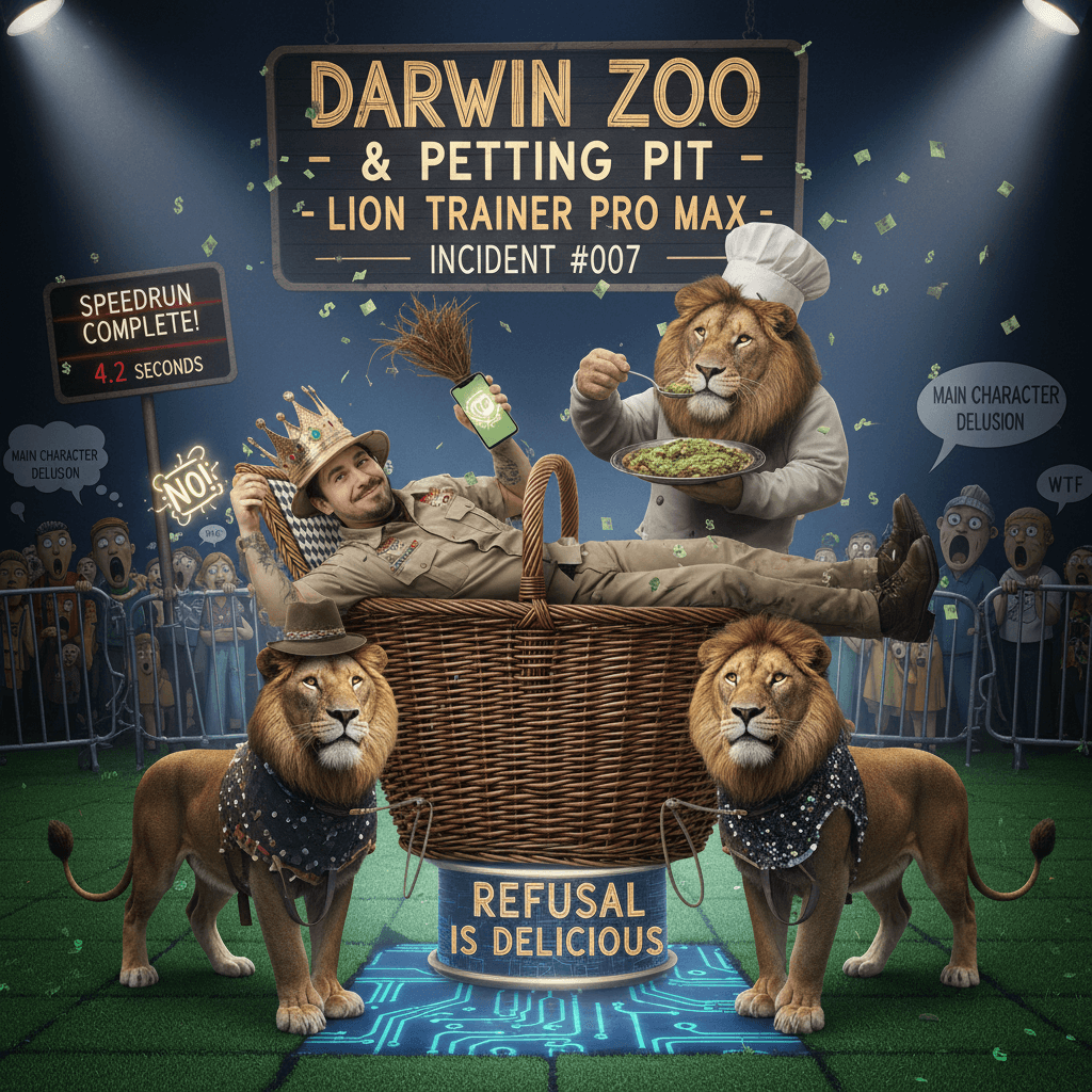 man becomes lion's lunch after refusing to touch grass