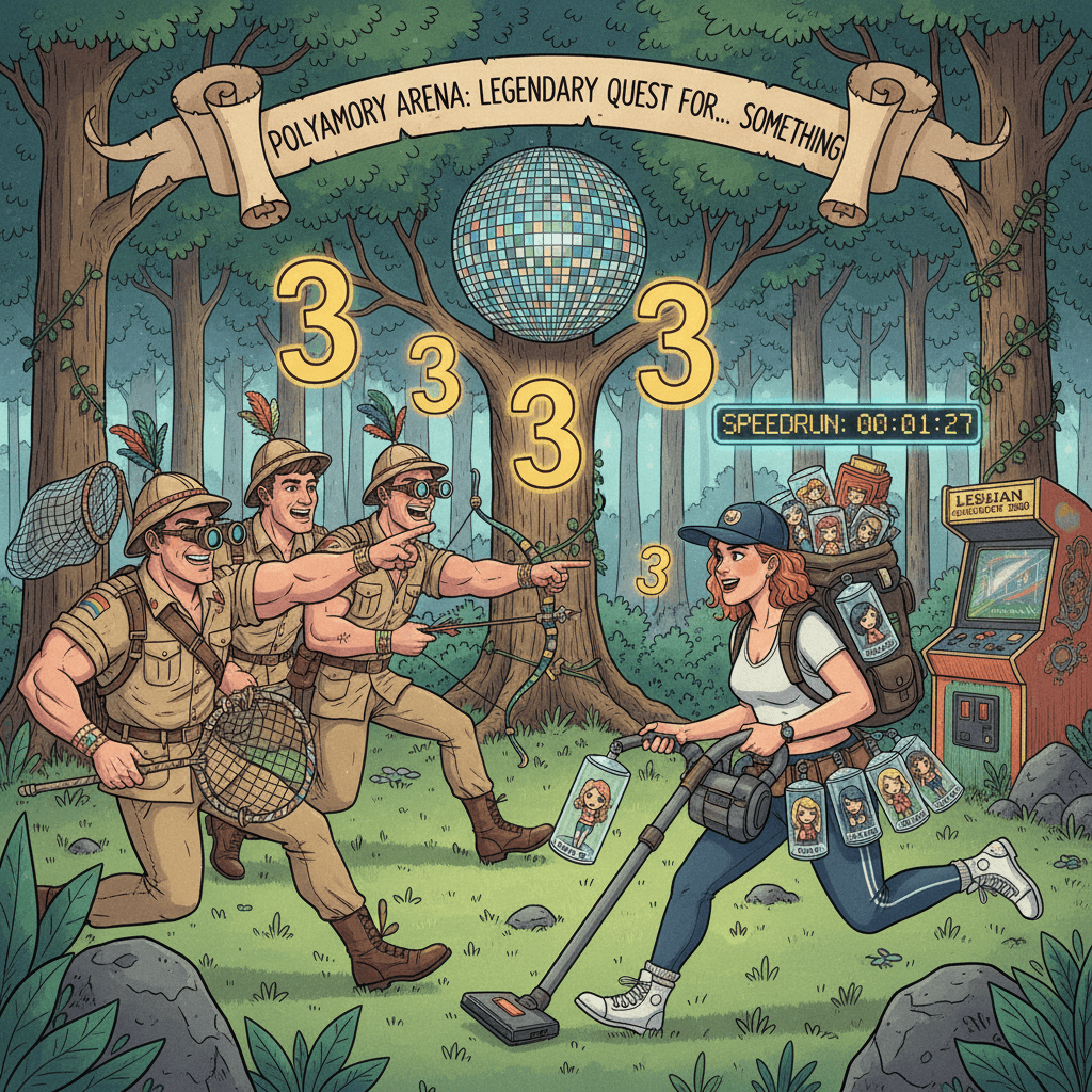 gay men hunt for thirds, lesbians just collect exes like pokemon