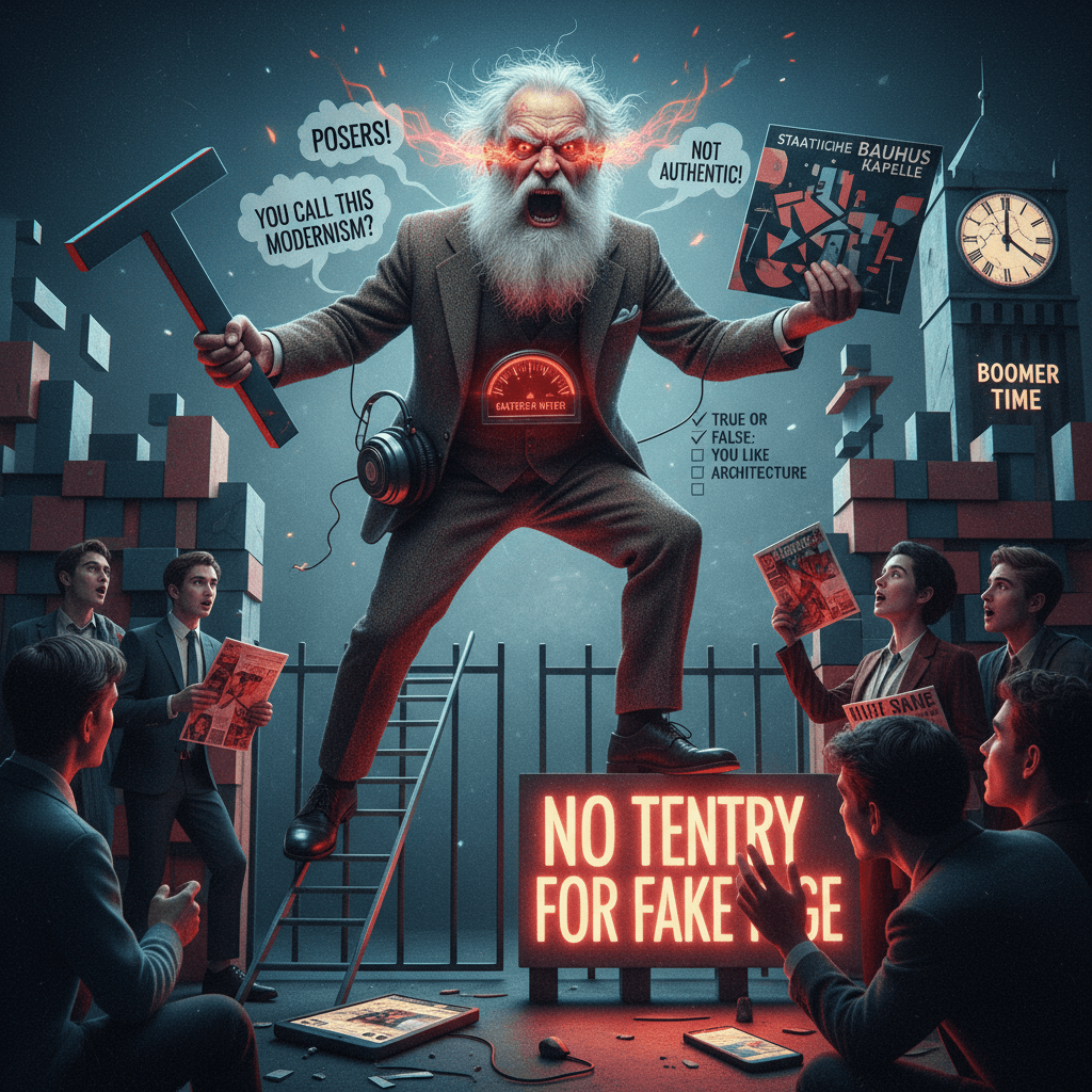 angry old man gatekeeps bauhaus like his life depends on it