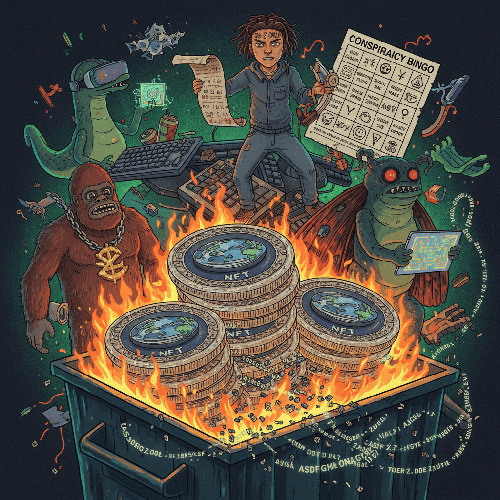 Flat earth NFTs meet gen-z prophecy in this beautiful dumpster fire