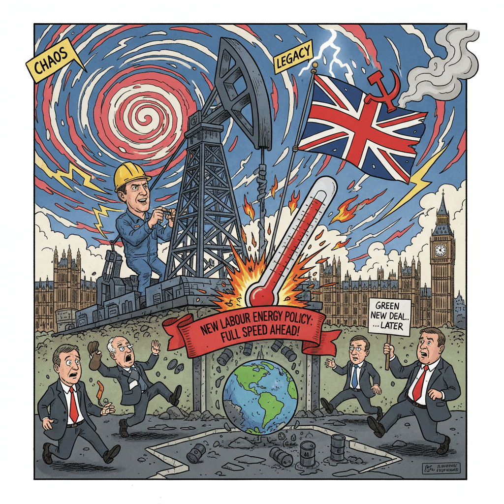 Blair wants Labour to drill baby drill, irony thermometer explodes