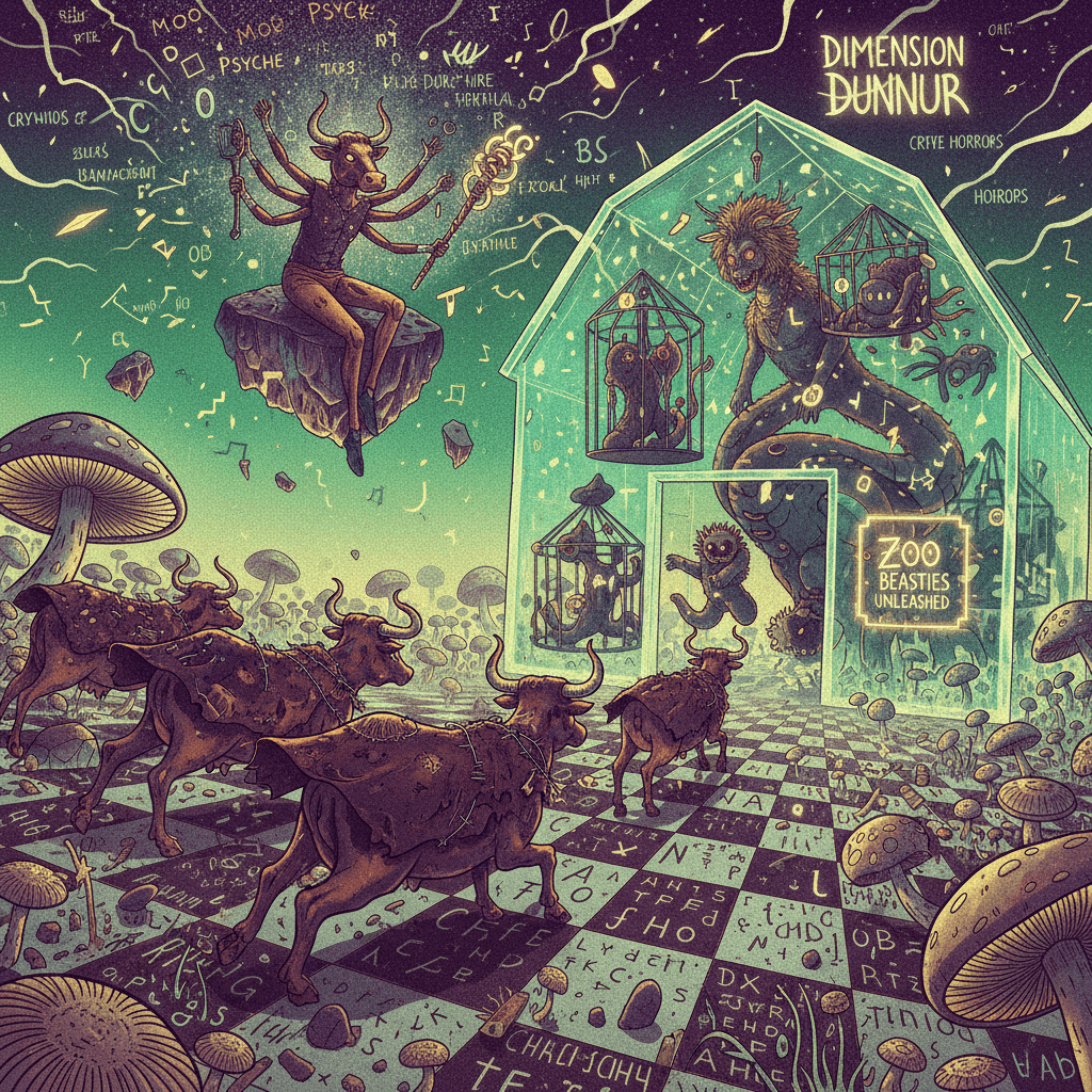 bovine madness meets zoo cryptids in the dunnur dimension