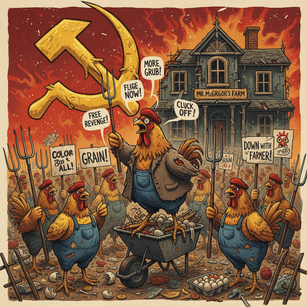 Poultry proletatiat demands reparations in all-caps chaos