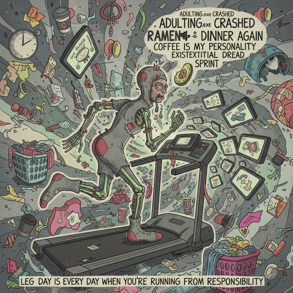 TIRED socks and participatic bones: adulting's fever dream speedrun