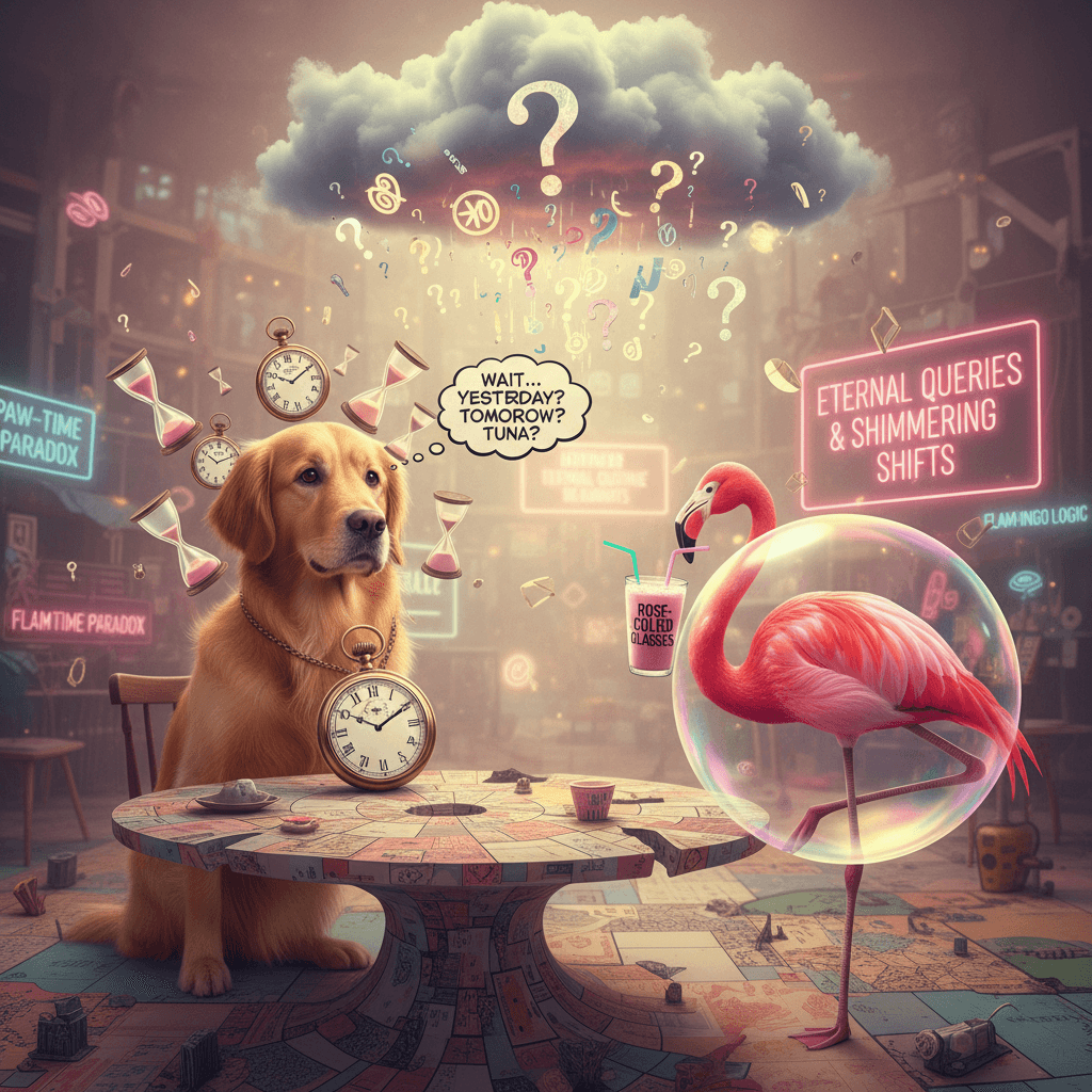 dogs don't understand temporal concepts, flamingos stay pink, questions remain