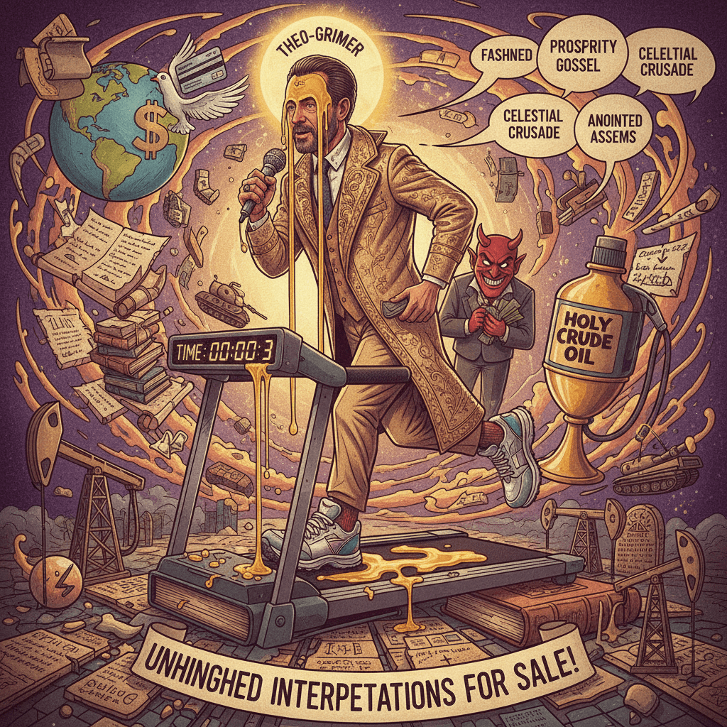 preacher speedruns cognitive dissonance with divine oil rhetoric