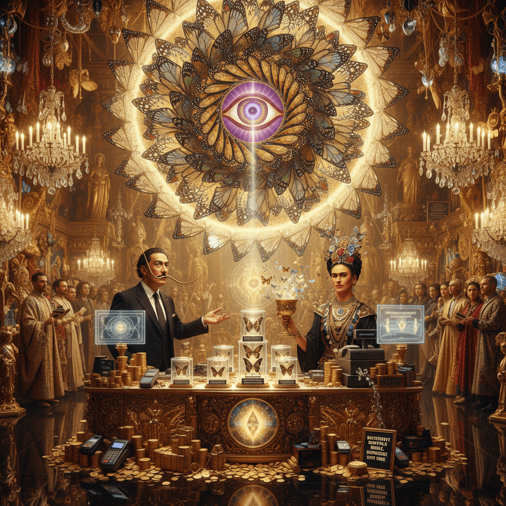 Two famous artists conspire to sell enlightenment via butterfly