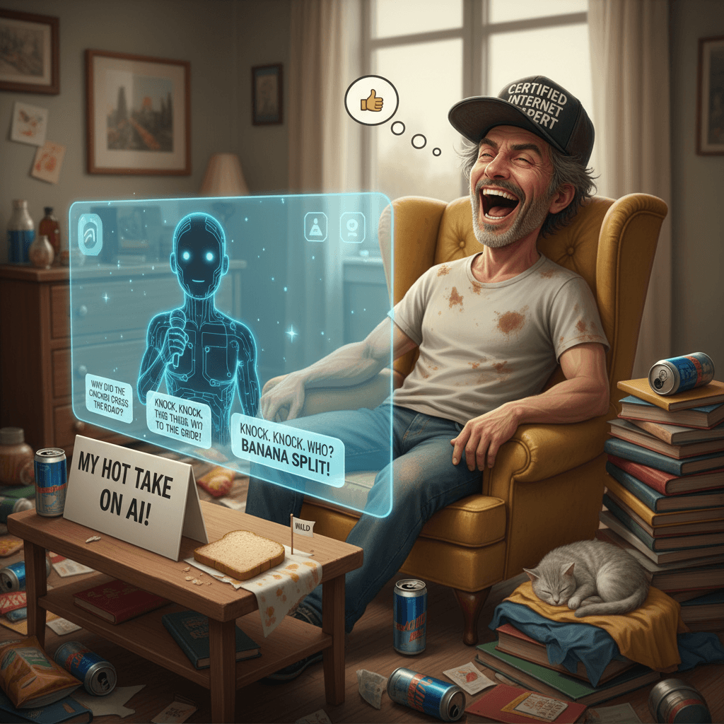 guy laughs at ai while being terminally unfunny