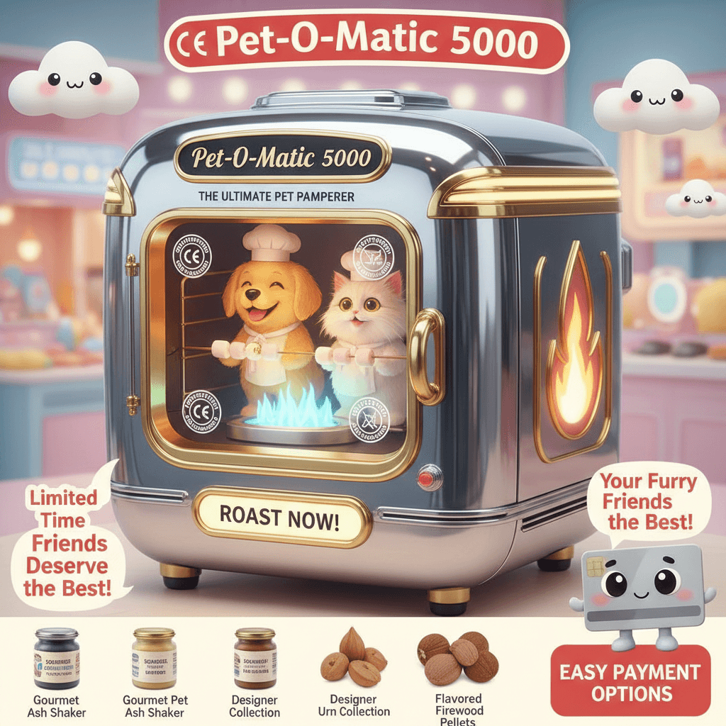 buy now: roast your pets in style, ce certified suffering