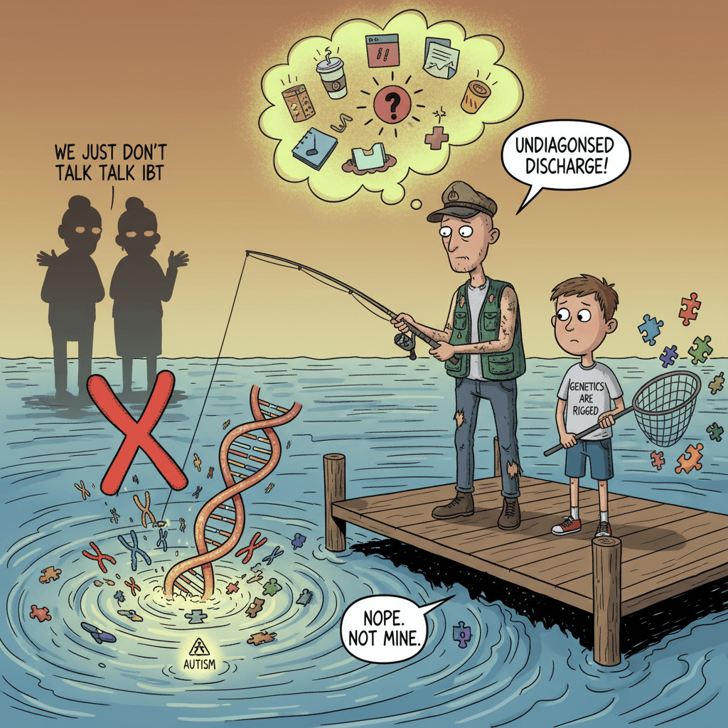 Dad.exe denies autism inheritance while radiating undiagnosed energy