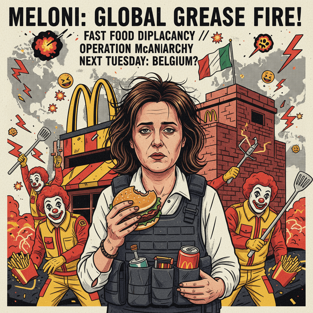 meloni speedruns diplomatic crisis via mcdonald's raid ideation