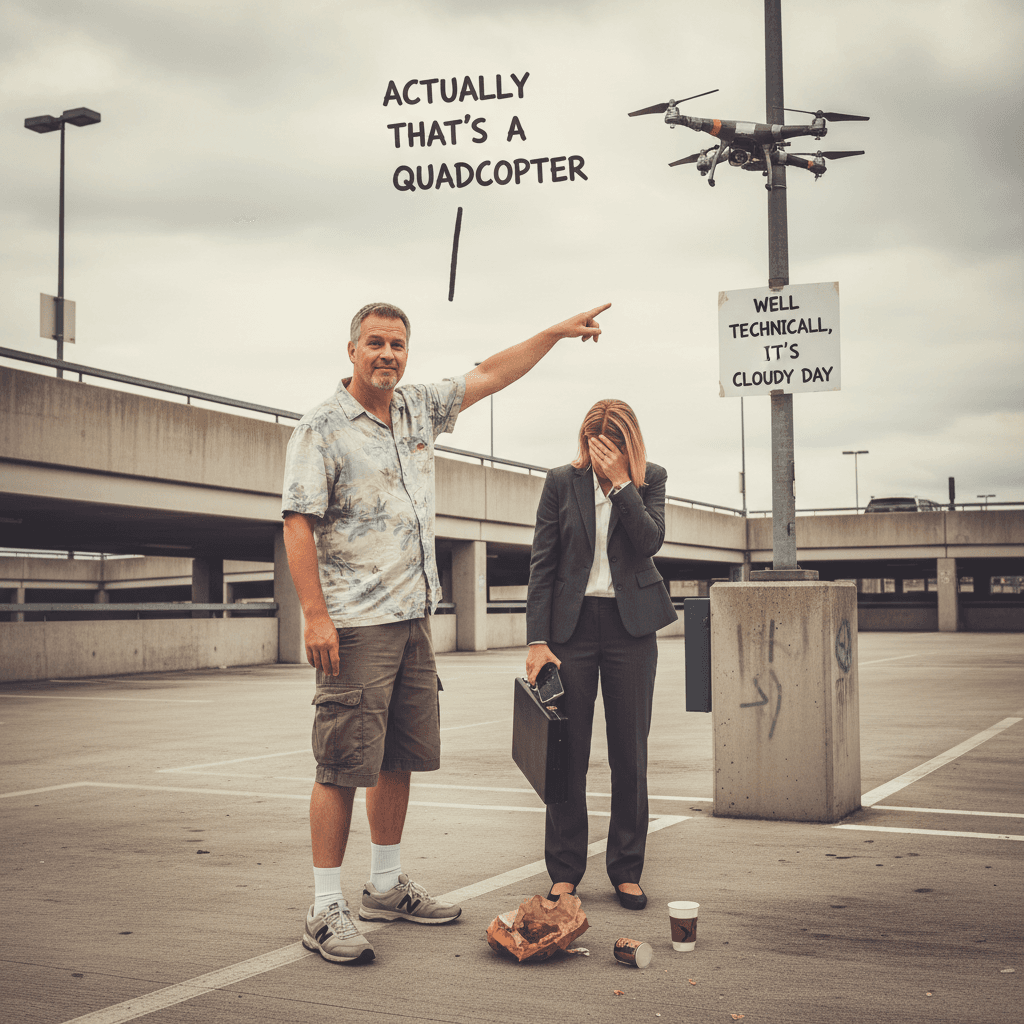 smartass points at sky, ruins stranger's day with technical truth