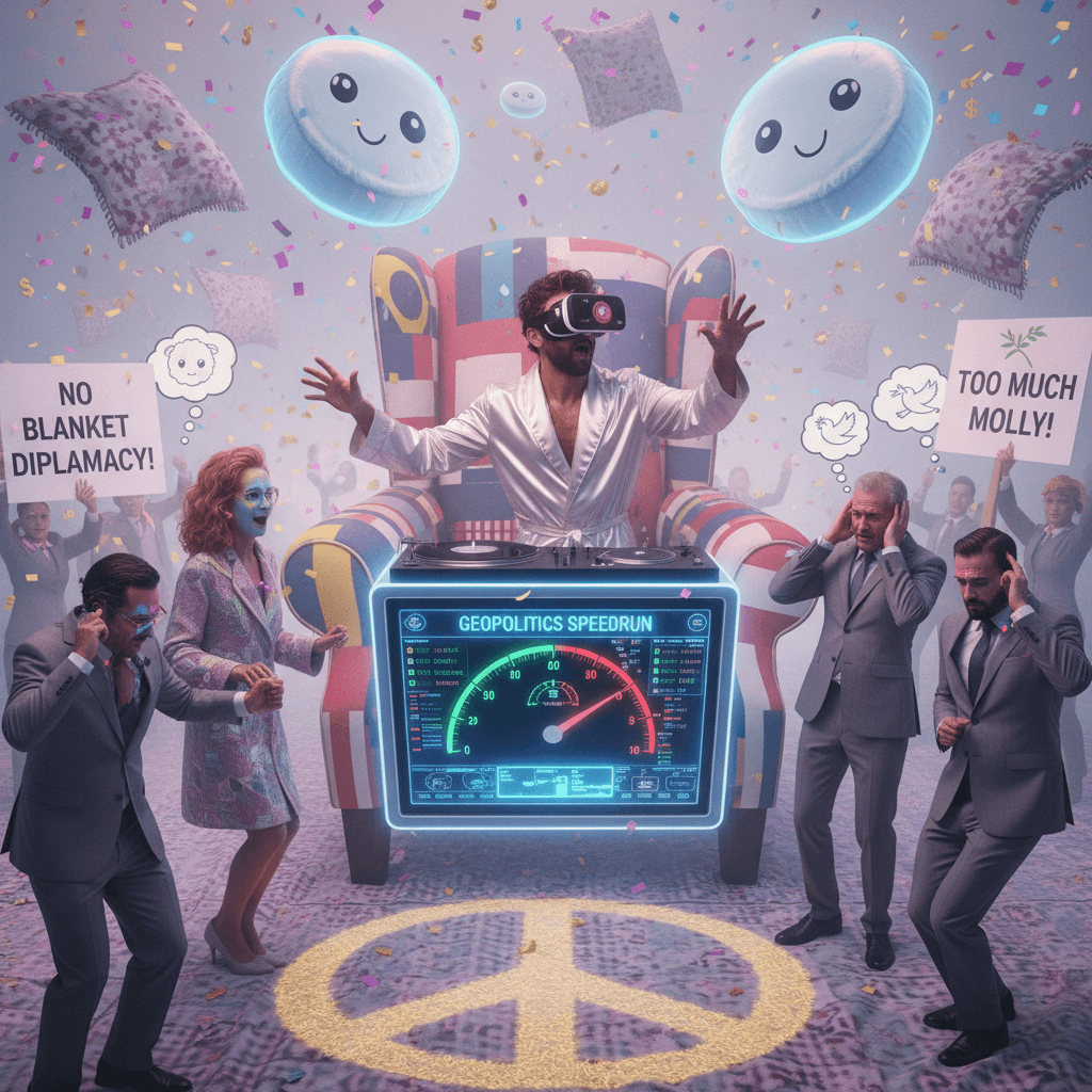 solved world peace with blankets and ecstasy, diplomats hate this one trick