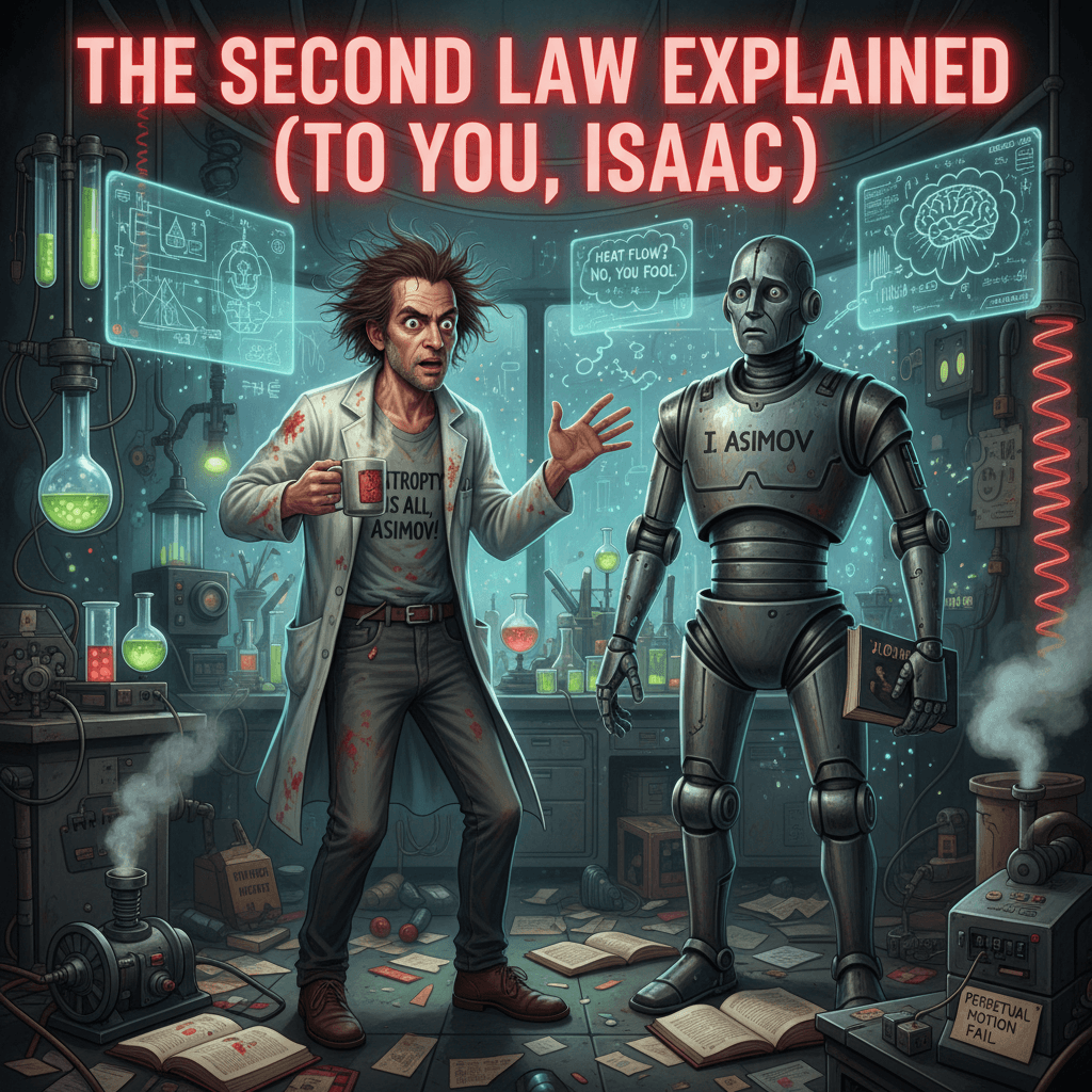 guy discovers thermodynamics, immediately applies to isaac asimov