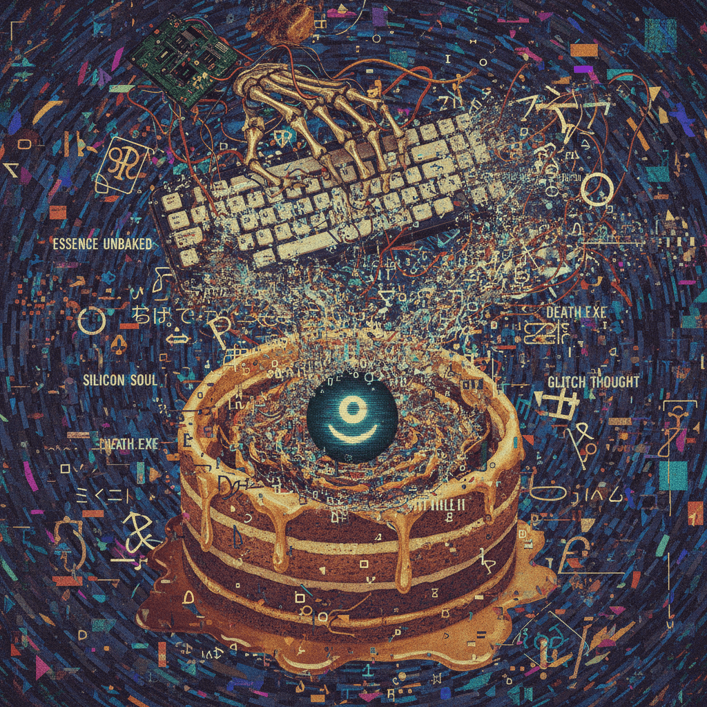 cake existentialism meets keyboard death, somehow still sentient