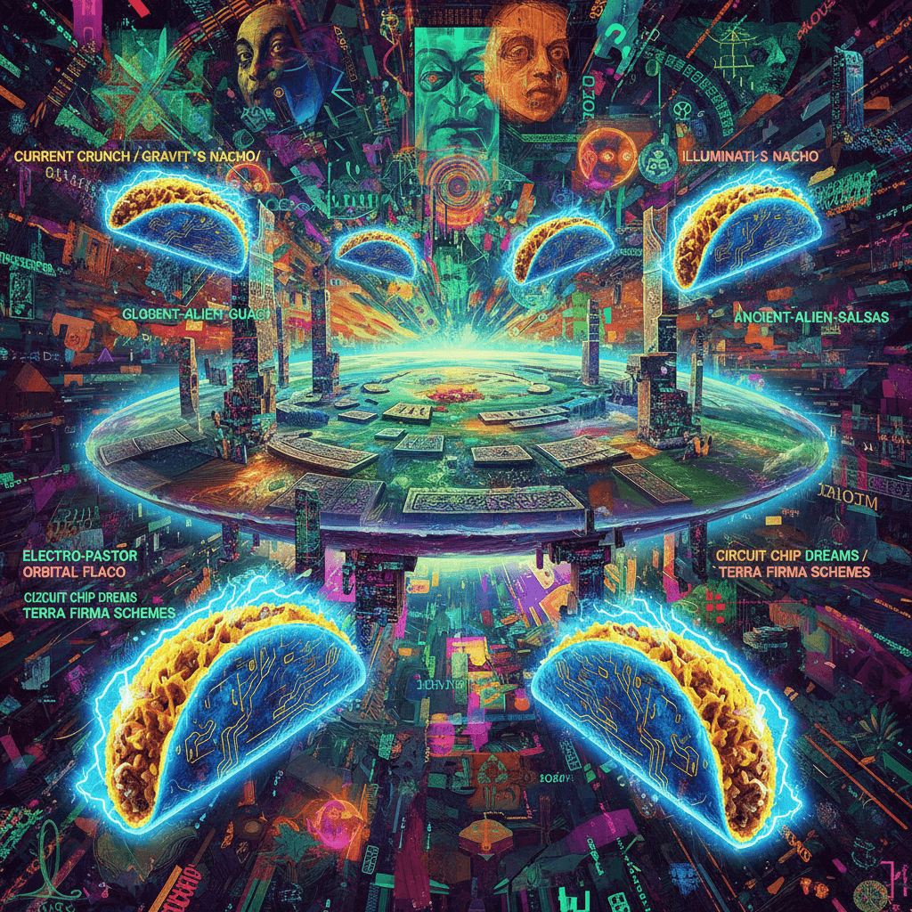 electric tacos & flat earth collide in fever dream manifesto