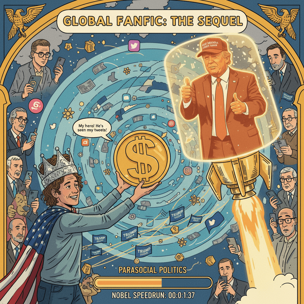 dissident dedicates nobel to billionaire, speedrunning parasocial delusion