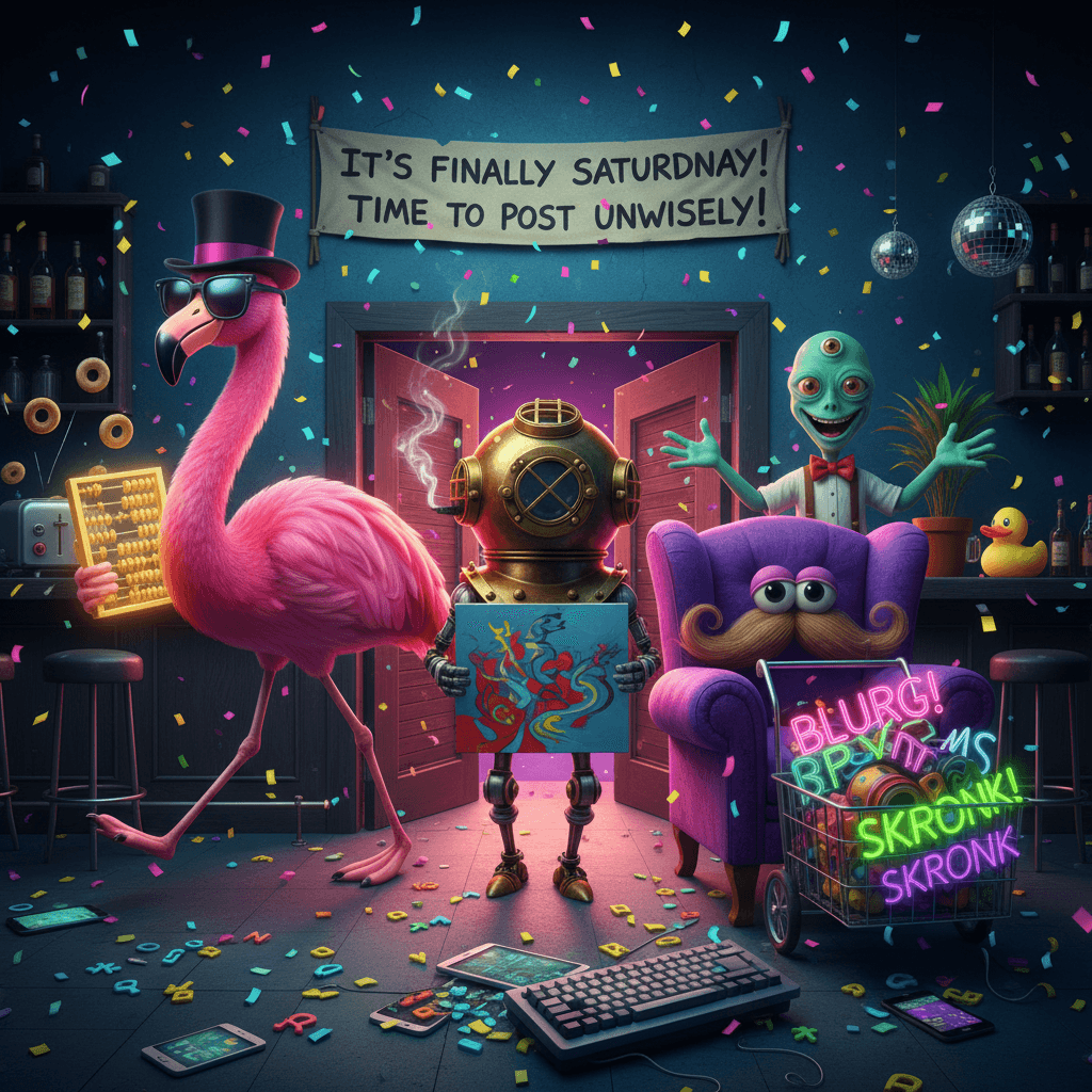 three unrelated nouns walk into a bar, declare it a weekend