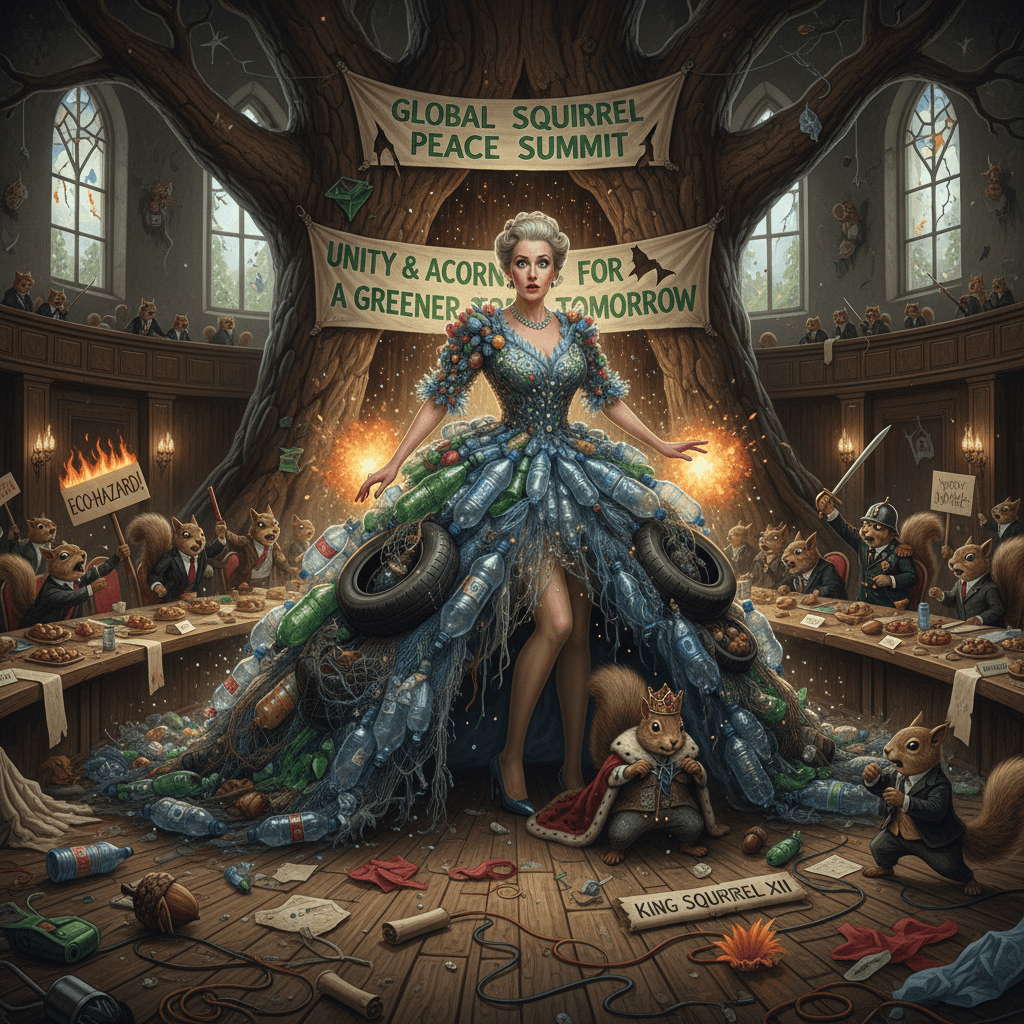 Baroness commits ecological fashion war crime at squirrel summit