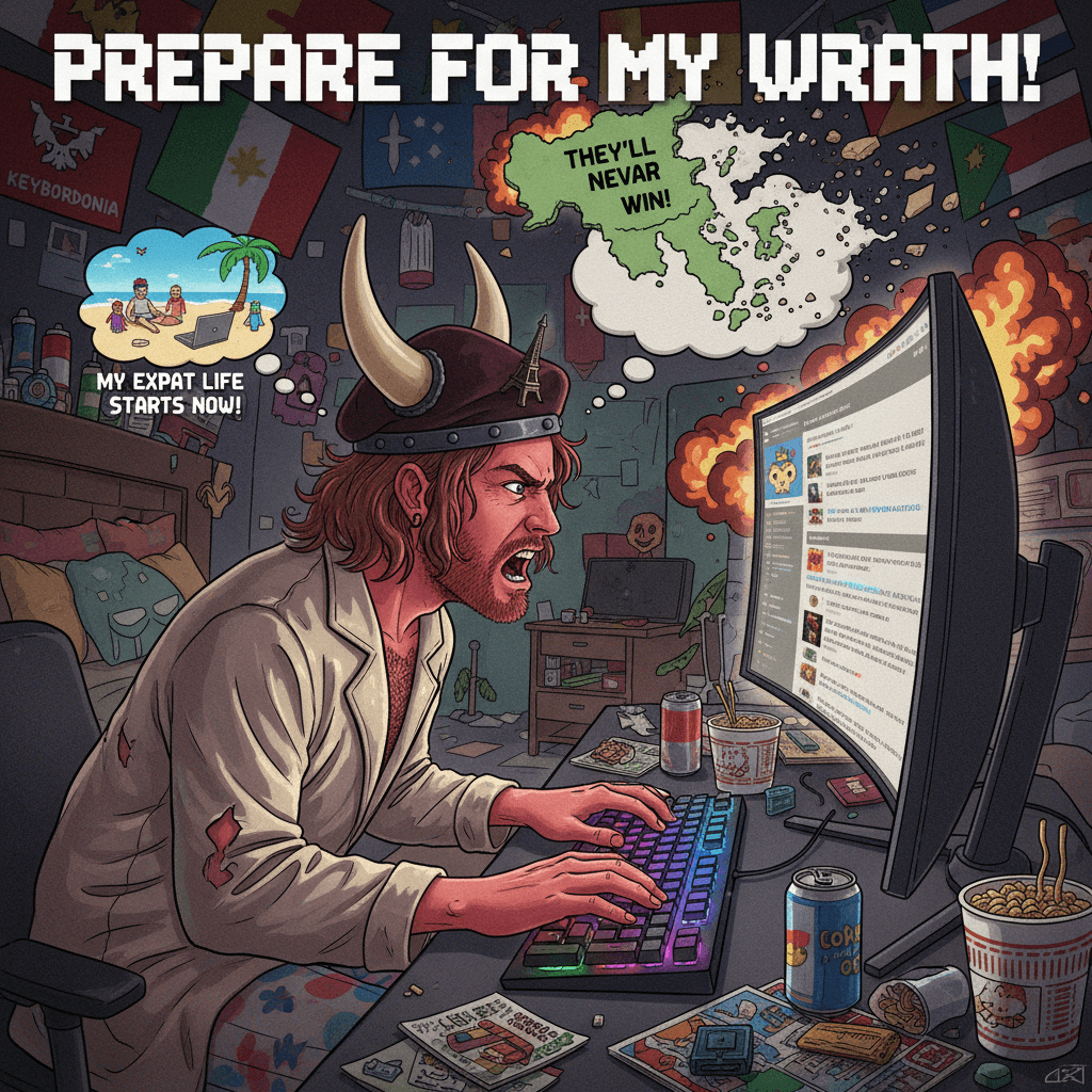 Angry foreigner declares war on country they'll never visit