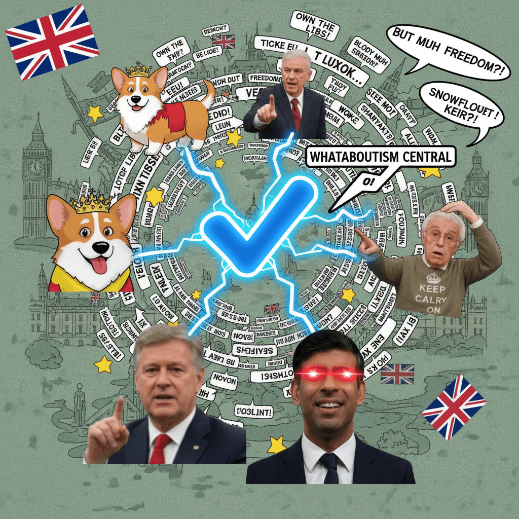 Blue-check energy meets boomer gif selection in peak political Twitter discourse