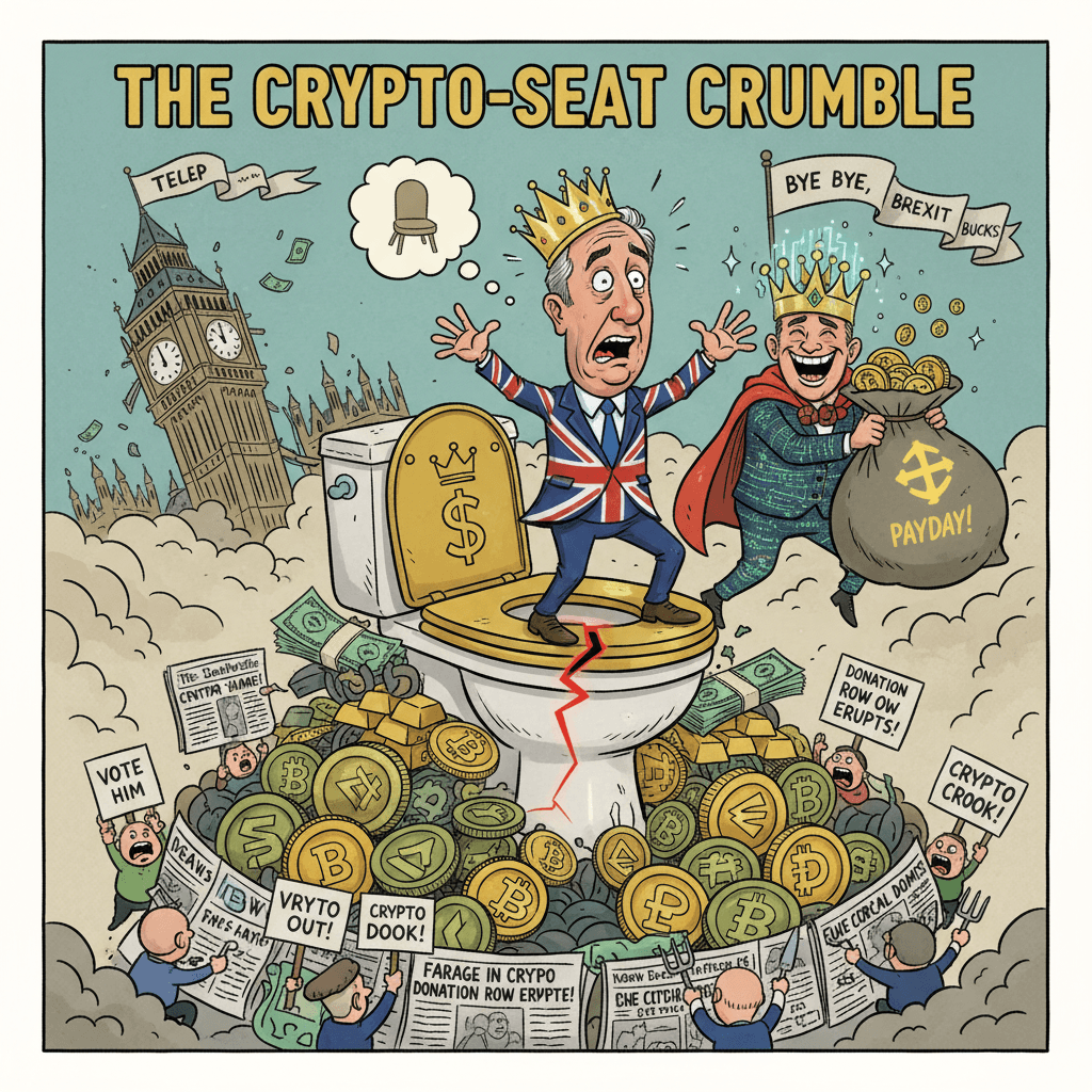 Farage's crypto king payday could cost him his seat lmao