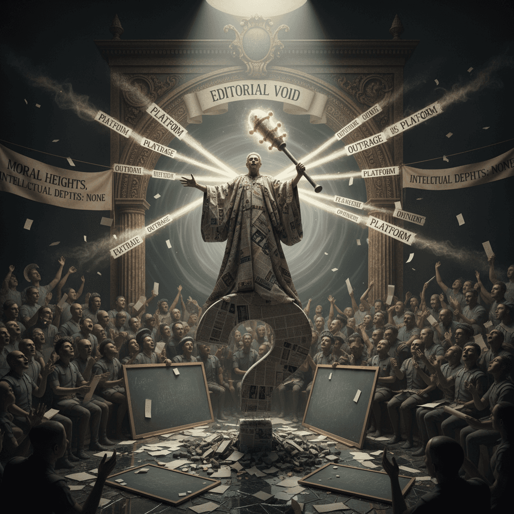 Asks rhetorical question, provides zero actual analysis or solutions