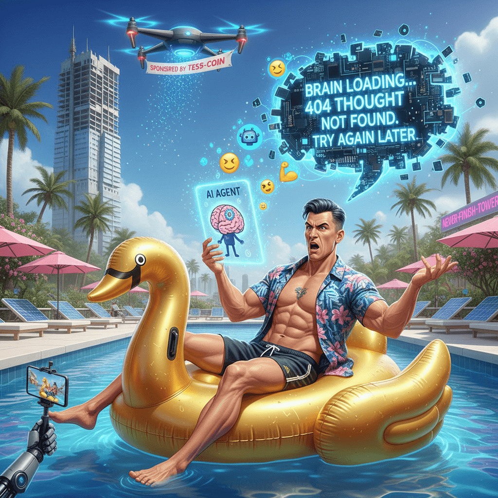 CEO contemplates AI while poolside, never finishes thought