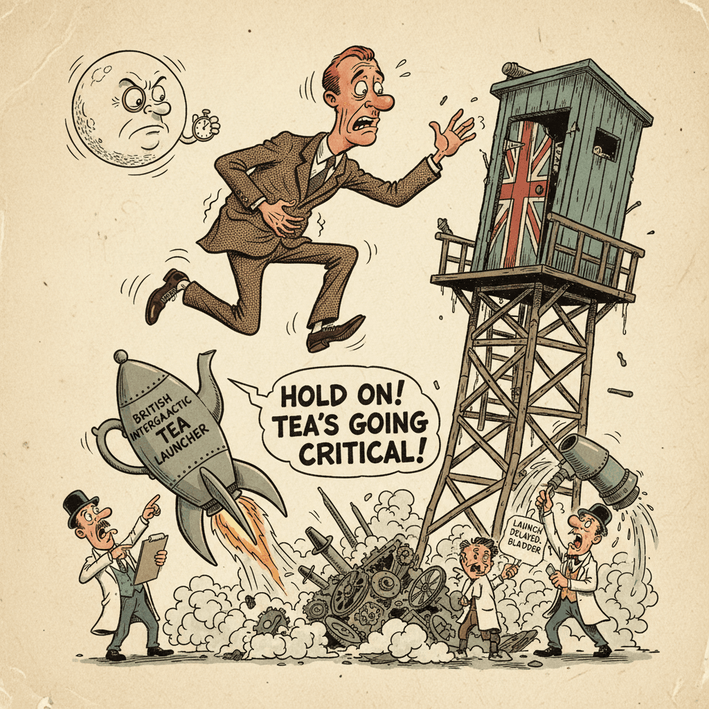 Tony's bladder delays Britain's space program, again