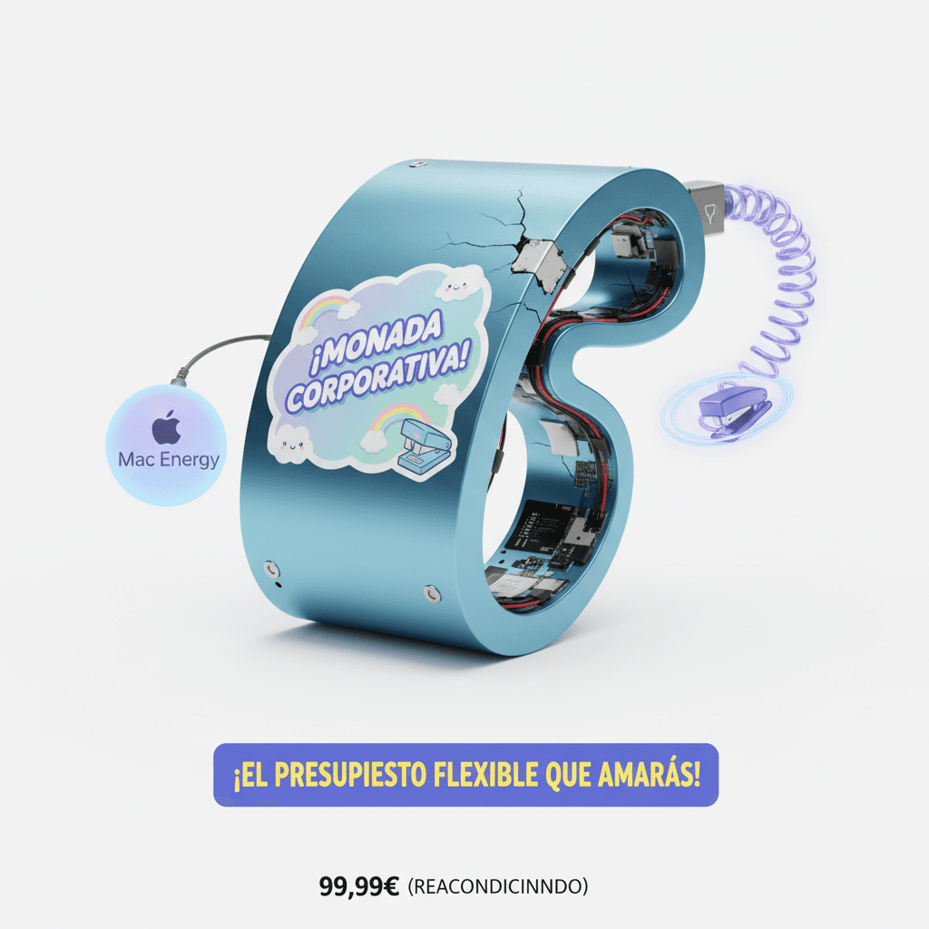 Refurbished Mac mini flex with a pastel sticker that screams corporate cuteness