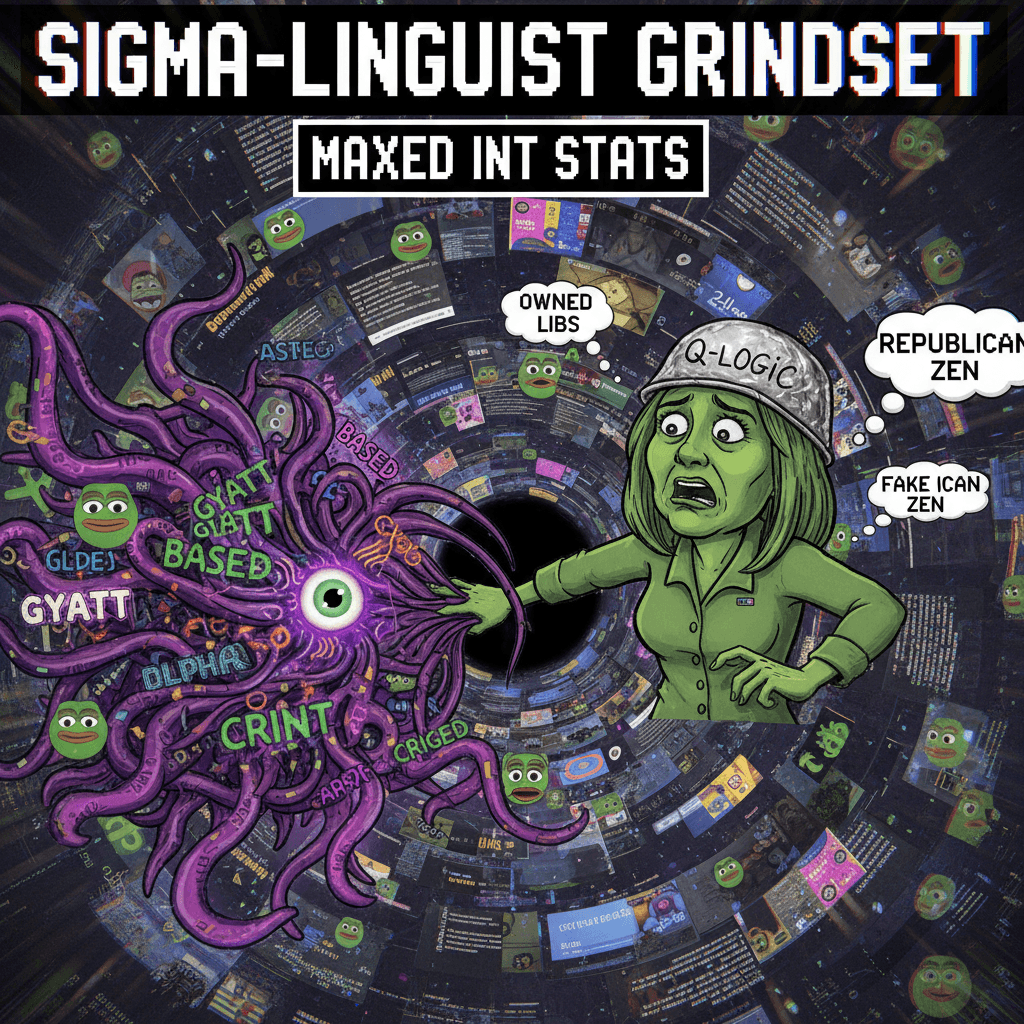 Pam Bondi getting mogged into the shadow realm by obscure internet linguistics