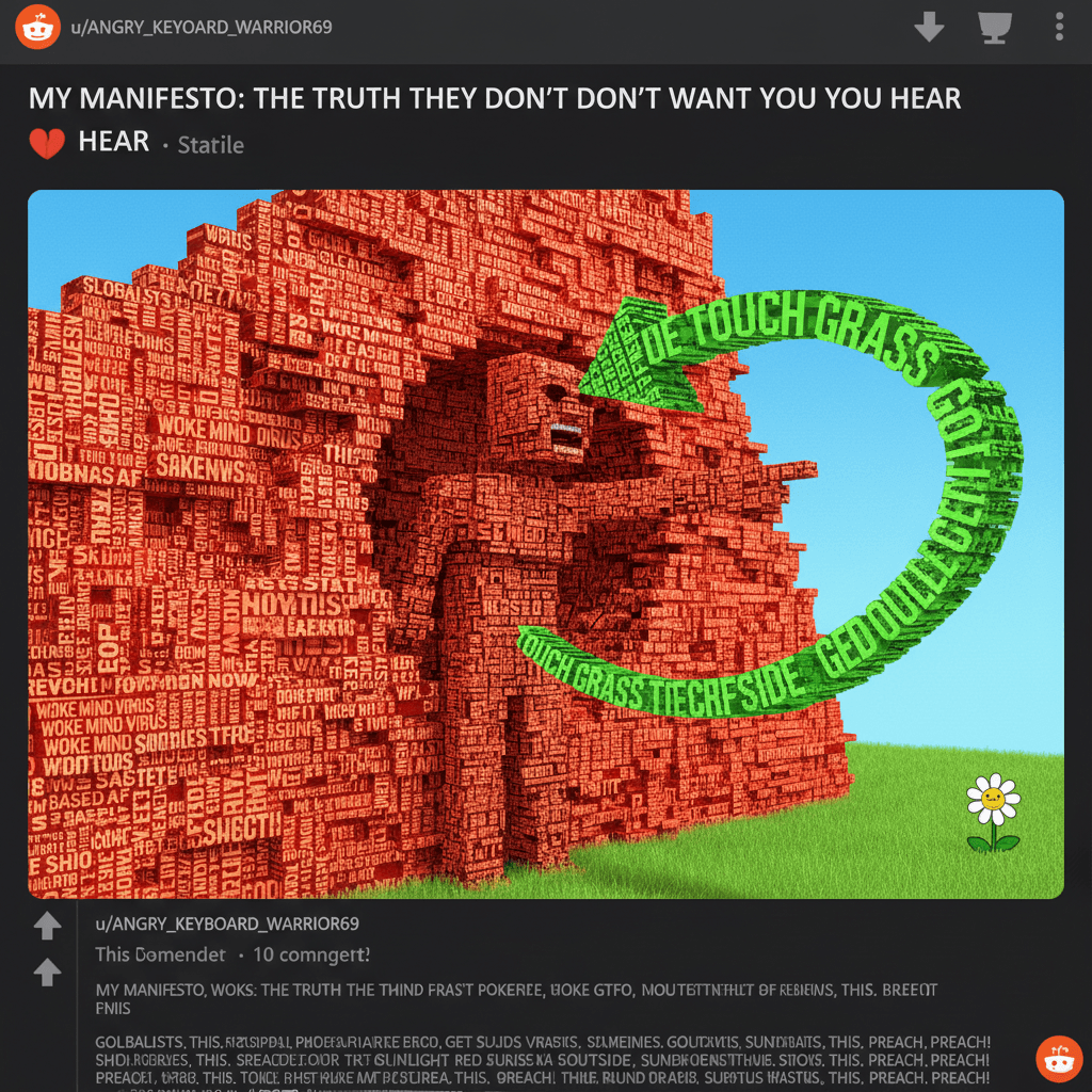 angry wall of text demands you 'go outside your echo chamber' from inside own echo chamber