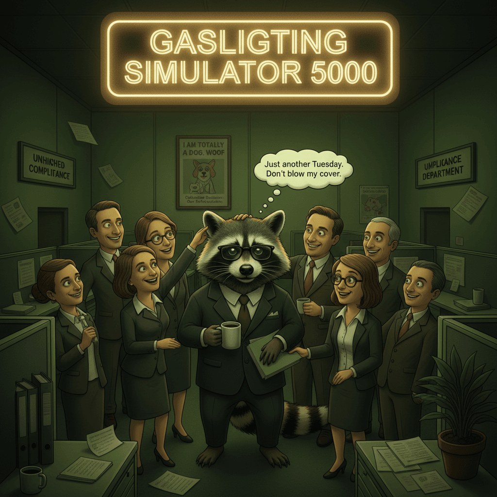 Everyone's just pretending the dog is a dog and nobody will break character