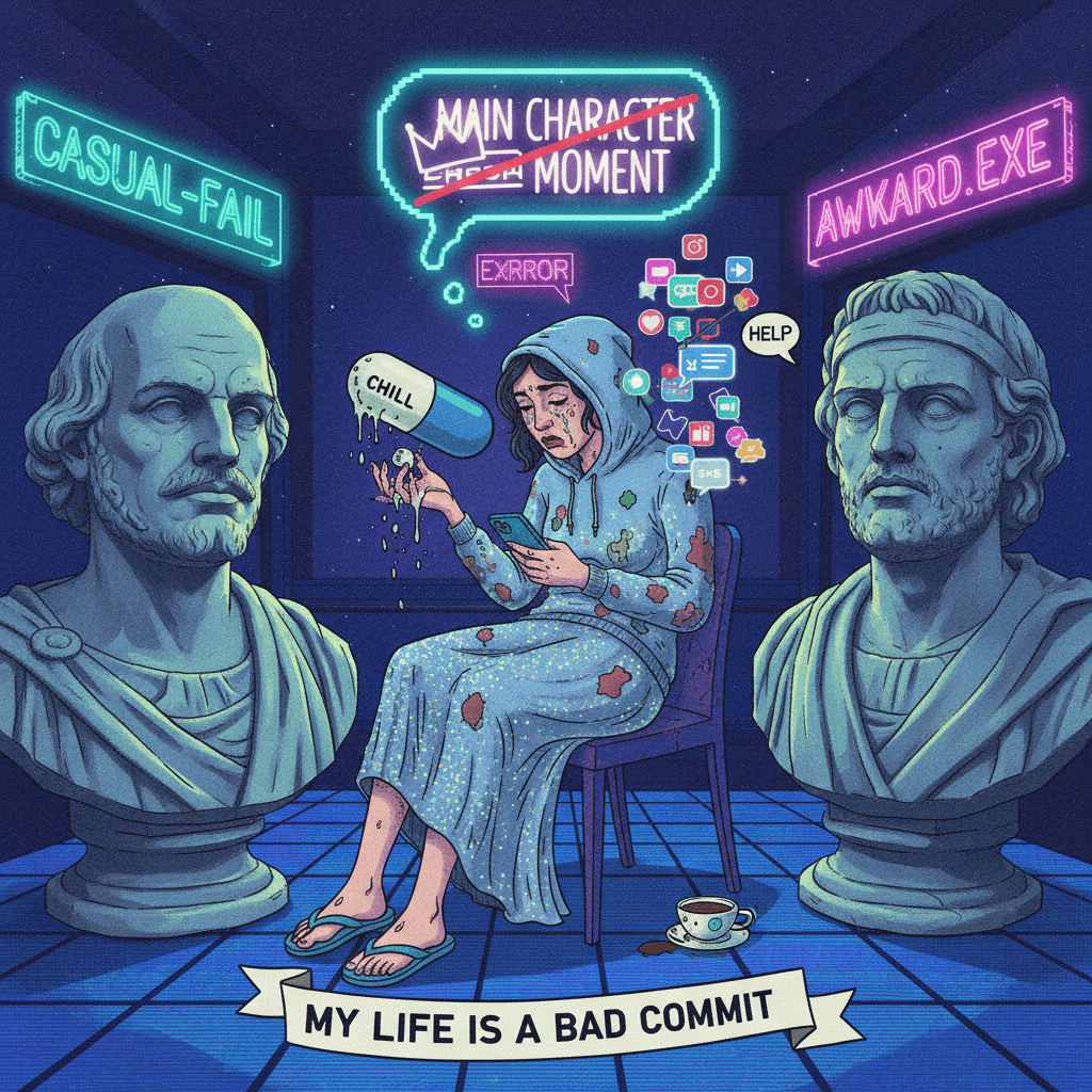 Failing spectacularly at casual while two icons judge silently