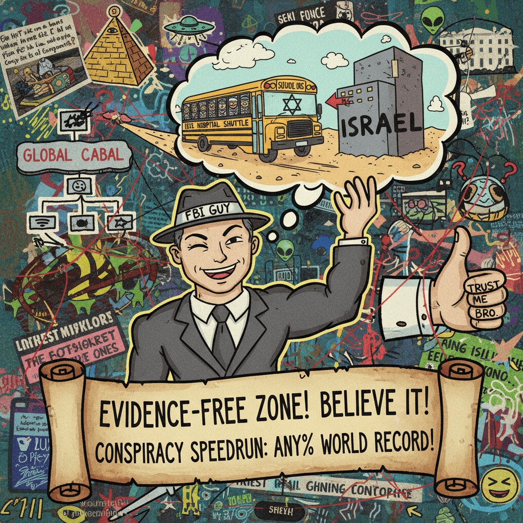 Trust me bro, an FBI guy told me about Israel's ISIS hospital shuttle