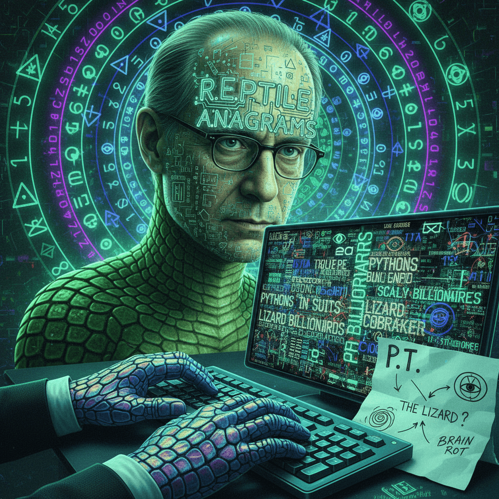 Peter Thiel = The Reptile (anagram brain rot era)