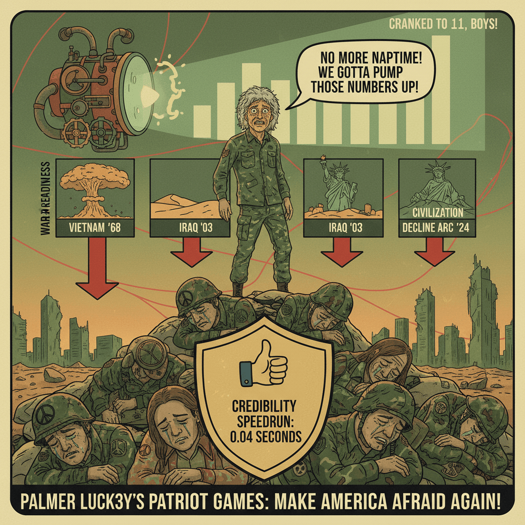 Palmer Luckey discovers Americans tired after Vietnam & Iraq, invents new war readiness scale