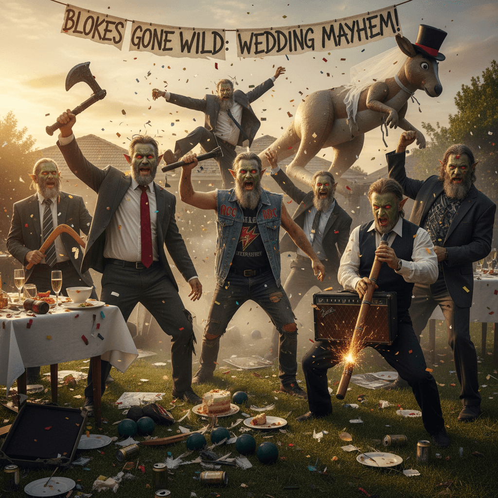 Thunderstruck turns suburban blokes into feral wedding gremlins