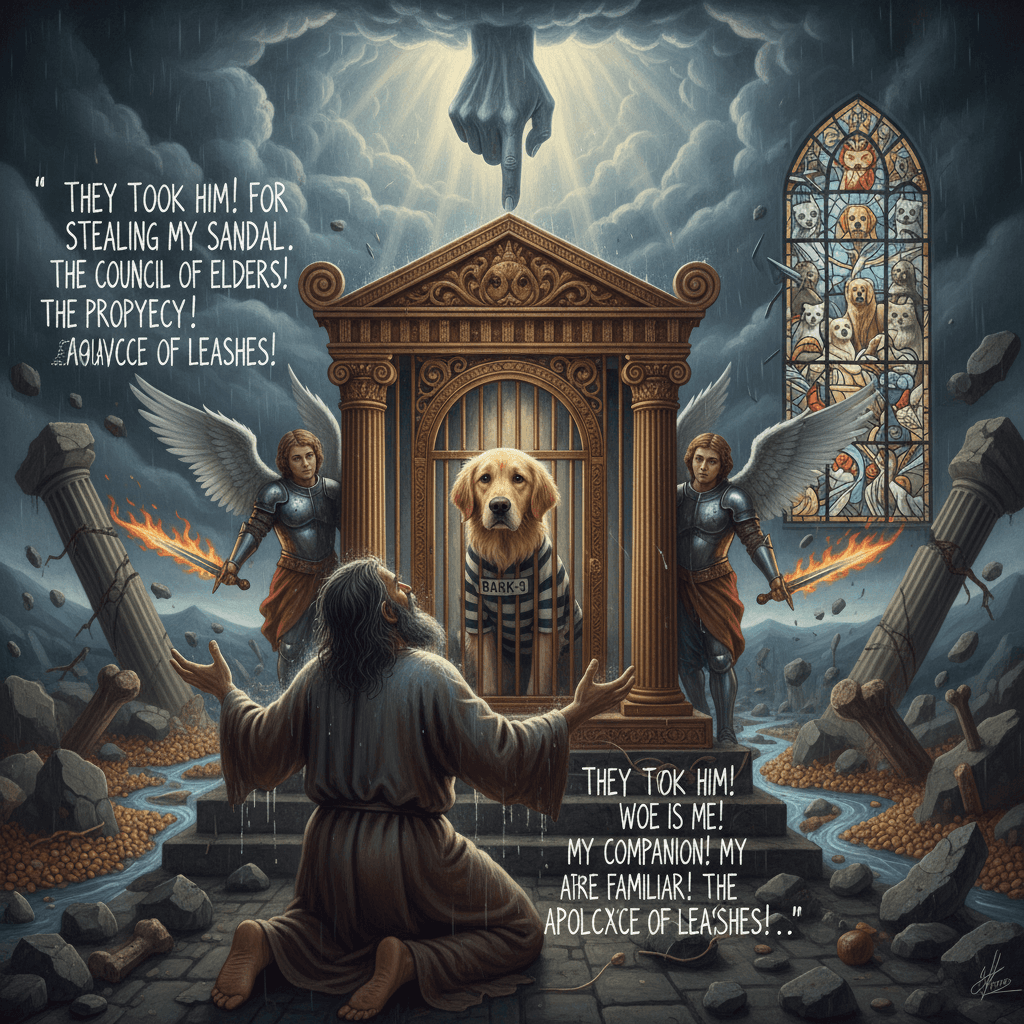 man's dog got arrested, biblical crisis mode activated