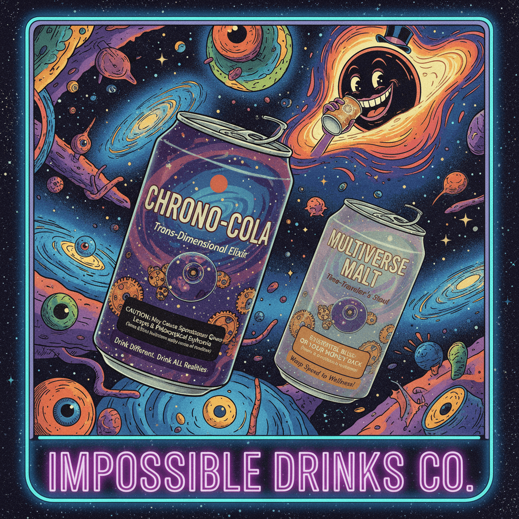 drink the impossible: temporal displacement in a can, existential bliss guaranteed