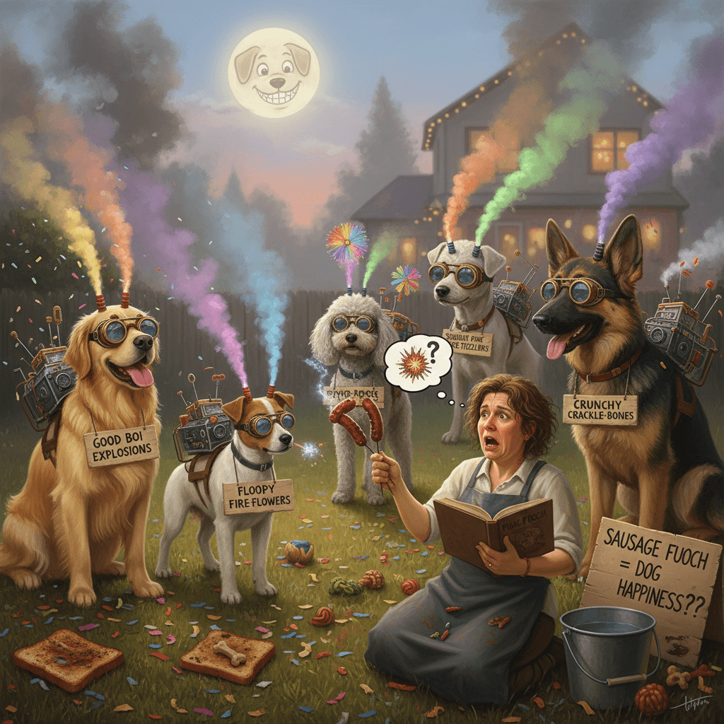 dogs go brrr, owner makes dubious pyrotechnic analogies